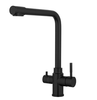 Смеситель А54309-7 для кухни "FASHUN" с фильтр.воды нерж.черный А54309-7